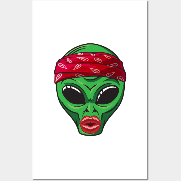 Alien with lip filler Botox Funny alien Wall Art by gogo-jr